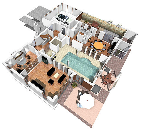 B3D-Studio: 3D Grundrisse, Illustration, Grundrisse, colorierte Pläne, Immobilien Marketing, Architektur Präsentation