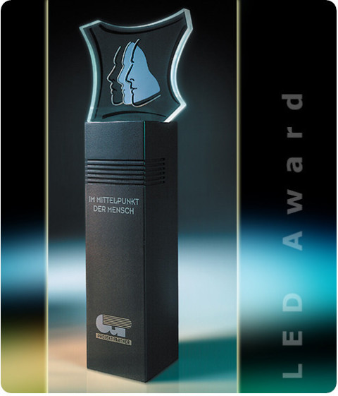 B3D-Studio: 3D Award, leuchtender Award, Giveaway, Award, Auszeichnung, LED Award, Pokal