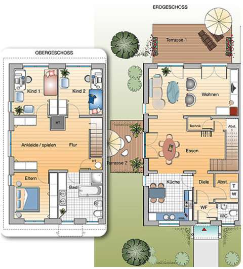 B3D-Studio: Illustration, Grundrisse, colorierte Pläne, Immobilien Marketing, Architektur Präsentation