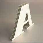 B3D-Studio: 3D Buchstaben, Kapaline, PUR-Schaumkarton, Kartonbuchstaben