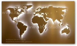 B3D-Studio: 3D Weltkarte, leuchtende Wandkarte, LED Weltkarte, 3D Europakarte, 3D regional Karte, Weltkarte aus Metall, Weltkarte aus Kunststoff, Weltkarte aus Acrylglas, Wandkarte aus Plexiglas